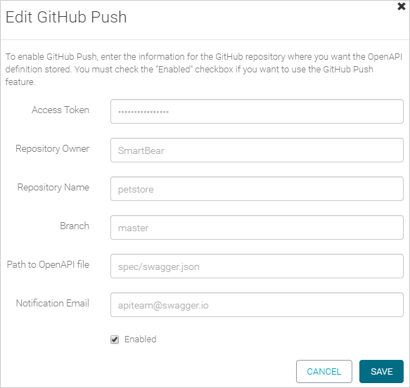 GitHub Push Settings