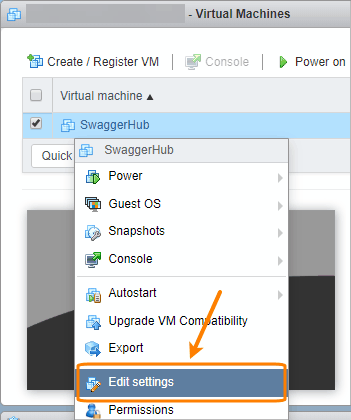 Edit VM settings