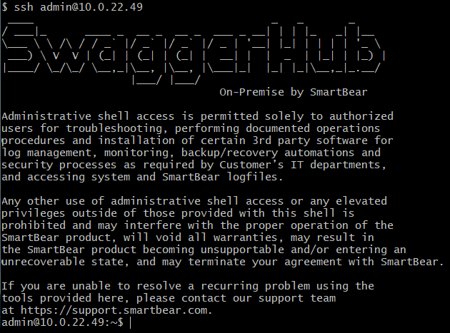 SwaggerHub On-Premise Secure Shell (SSH)