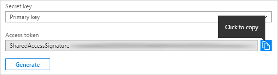 Copying the access token