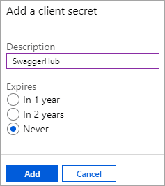 Client secret configuration