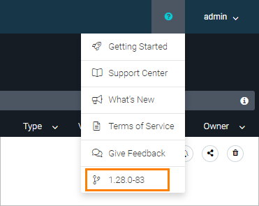 SwaggerHub On-Premise version number displayed in the Help menu