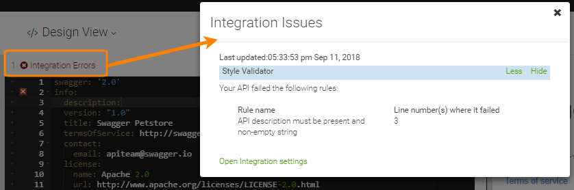 Viewing information on errors