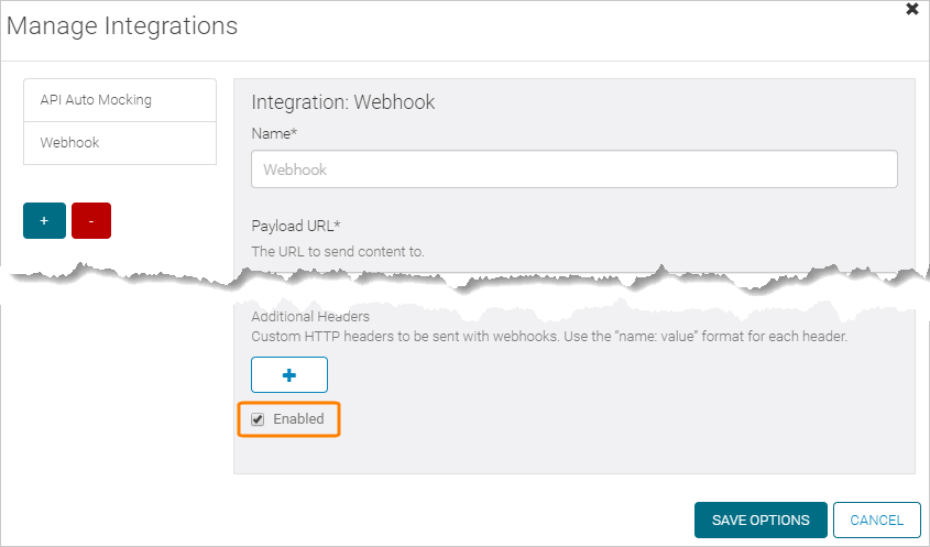 The 'Enabled' property of integrations