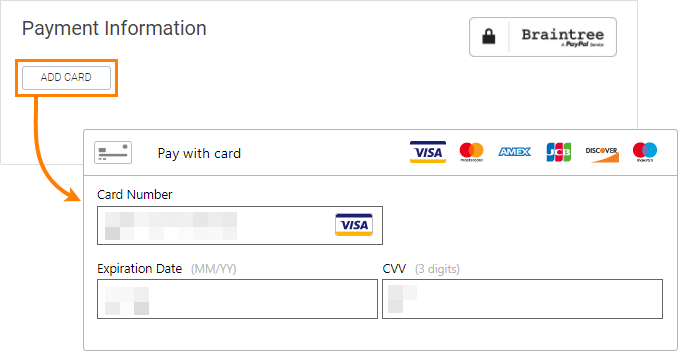 Credit card information