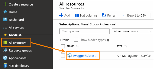 API Management service instance