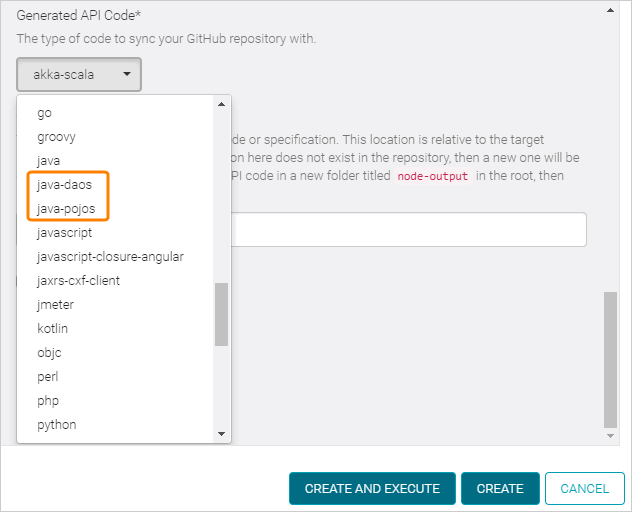 Custom code generators in source control integrations