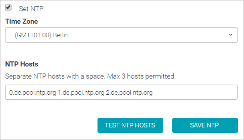 SwaggerHub On-Premise: NTP settings